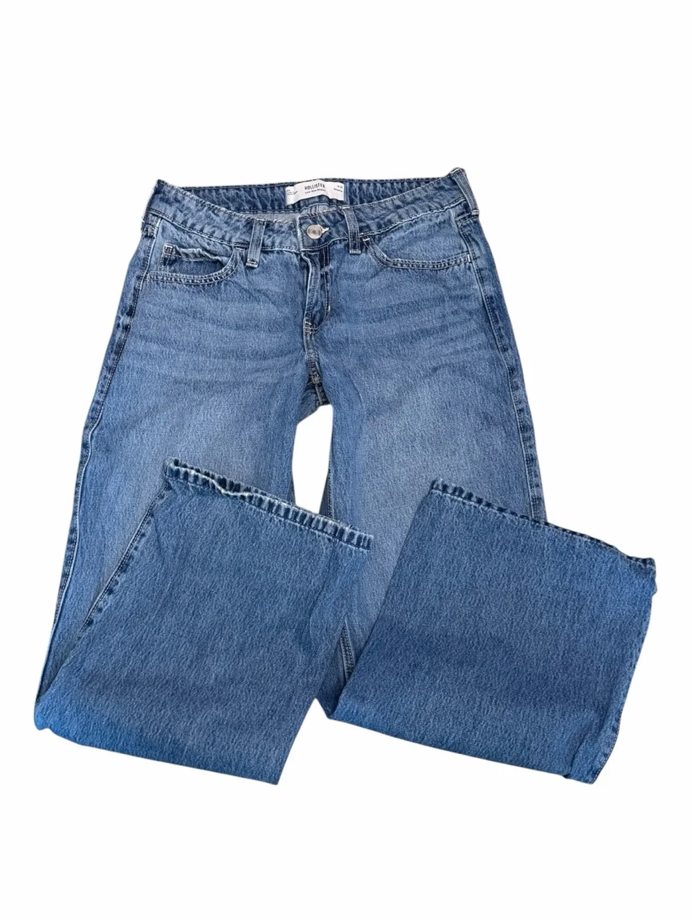 Y2K Coquette Hollister Low Rise Baggy Jeans 6 W28 I Heart LA